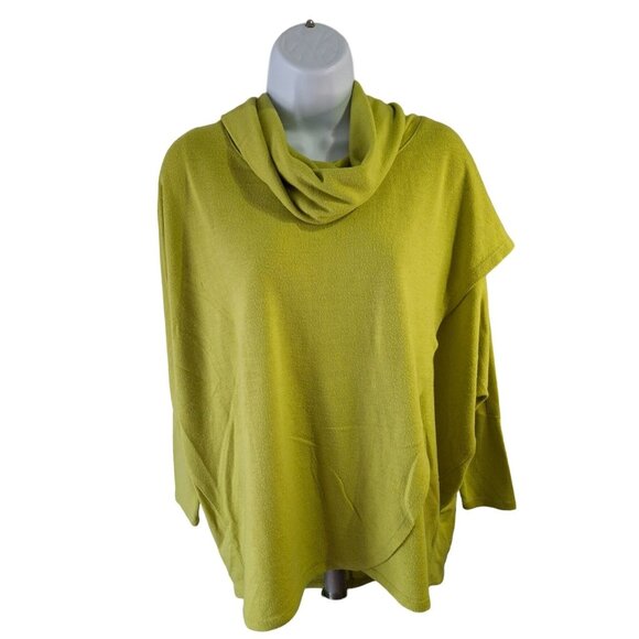 Grace Elements Oversized Cowl Neck Sweater S Green Comphy Chic Boho Lagenlook - Picture 2 of 7